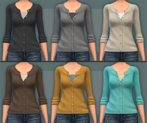 Sims 4 Rolled cardigan recolors at Simsrocuted