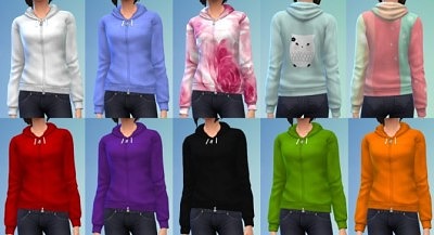 10 Zipped Hoodie Recolors at The Simsperience