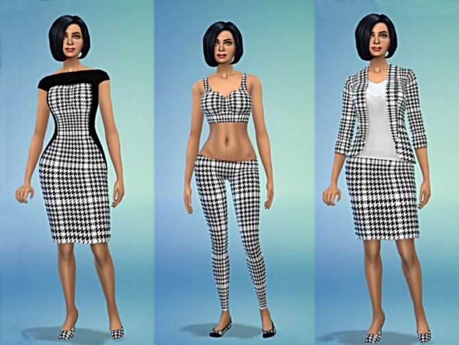 Sims 4 Houndstooth Set by Tacha75 at Simtech Sims4