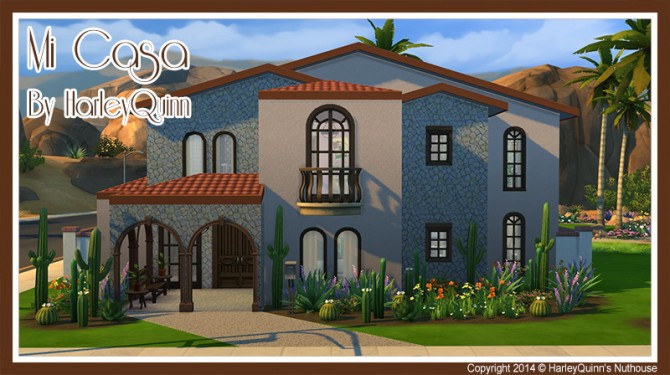Sims 4 Mi Casa Spanish home at Harley Quinn’s Nuthouse