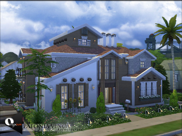 Sims 4 Paeonia Vinca house by Onyxium at TSR