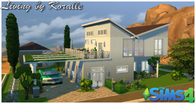 Sims 4 Living lot by Koralle at All 4 Sims