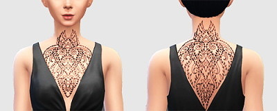 Chest and back tattoos at SqquareSims