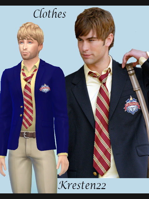 Sims 4 School Jacket from Gossip Girl by Kresten 22 at Sims Fans