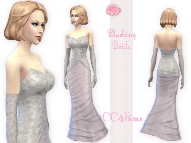 Sims 4 Blushing bride dress at CC4Sims