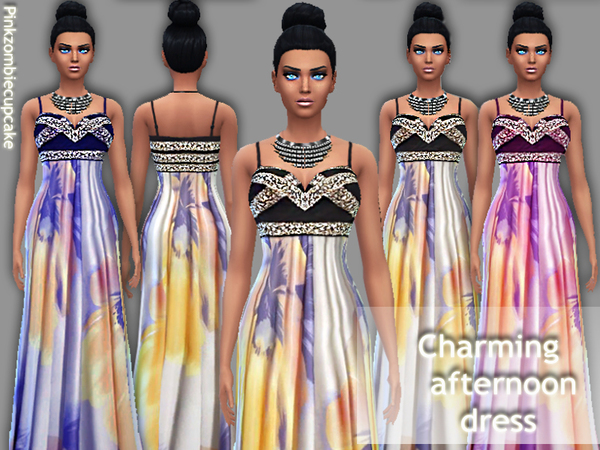 Sims 4 Charming afternoon dress by Pinkzombiecupcakes at TSR