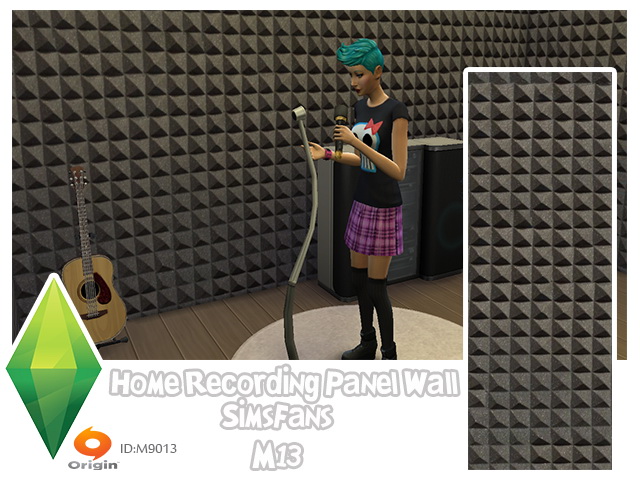 Sims 4 Home Recording Panel Wall by M13 at Sims Fans