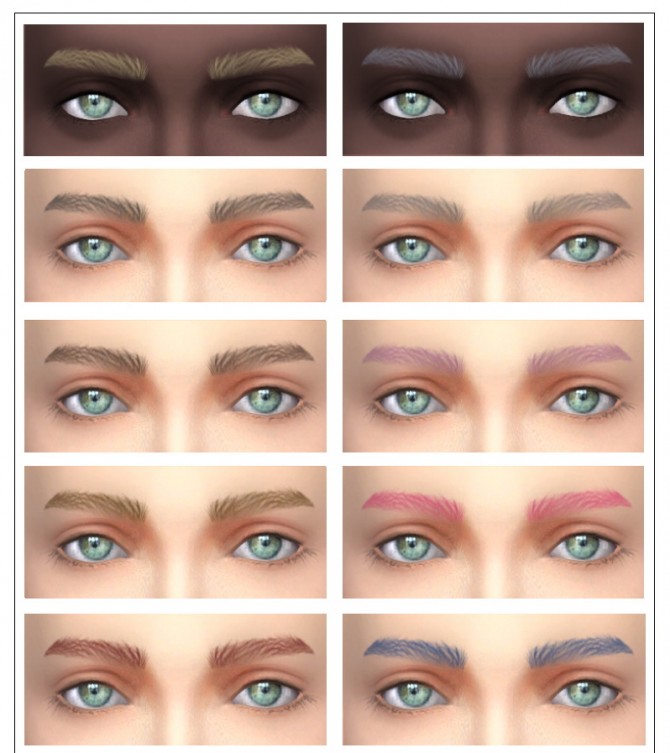 Sims 4 Makeup Eyebrows 18 colors at Ajoe Custom