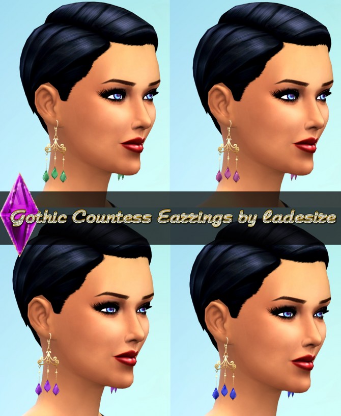 Sims 4 Gothic Countess Earrings at Ladesire