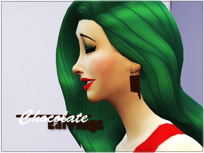 Sims 4 Chocolate Earrings by Yulia Ko at Sims Studio