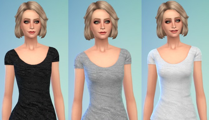 Sims 4 6 Lace Recolors of the Scoop Neck Tee at Belle’s Simblr