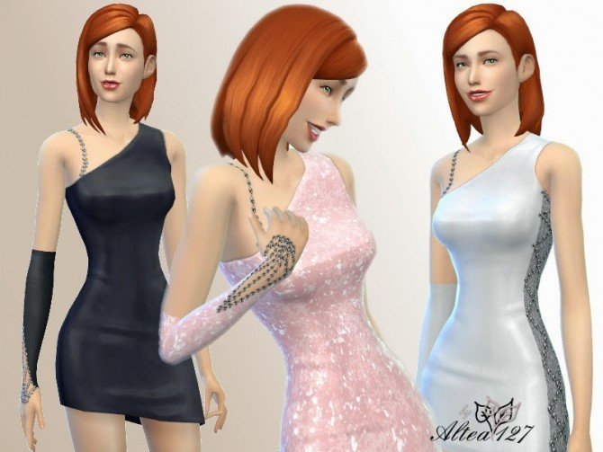 Sims 4 Asymmetric Dress at Altea127 SimsVogue