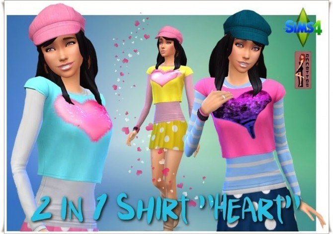 Sims 4 2 in 1 Heart Shirt at Annett’s Sims 4 Welt