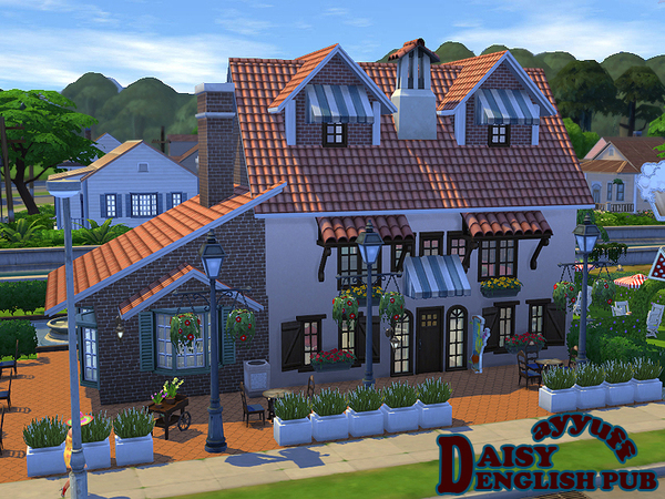 Sims 4 Daisy English Pub by ayyuff at TSR