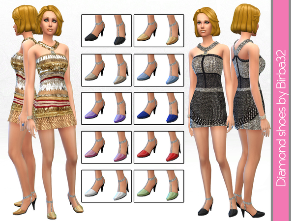 Sims 4 Diamond Shoes by Birba32 at TSR