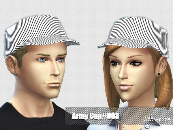 Sims 4 Army Cap #001 by dx8seraph at TSR