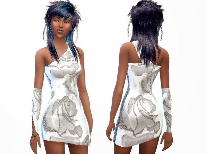 Sims 4 Asymmetric Dress at Altea127 SimsVogue