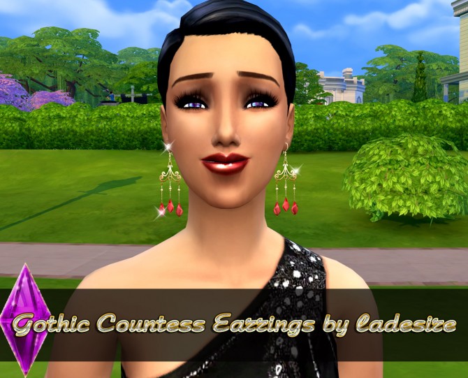 Sims 4 Gothic Countess Earrings at Ladesire