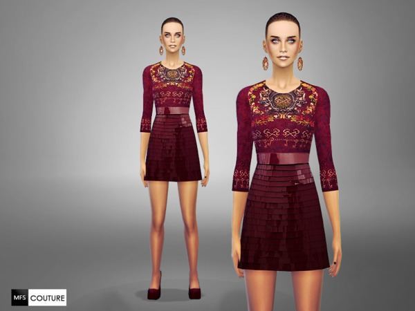Sims 4 Sicilia Dress by MissFortune at TSR