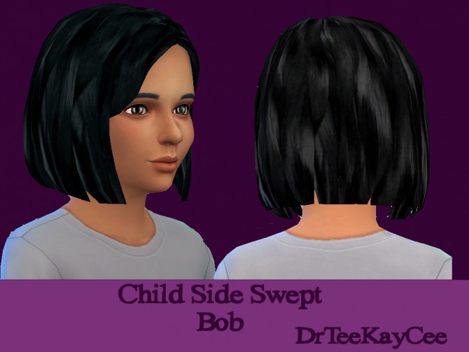 Sims 4 Child side swept bob recolor at Sim Culture Nation