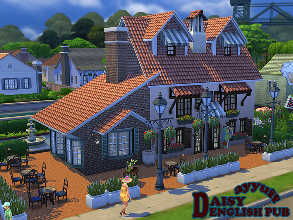 Sims 4 Daisy English Pub by ayyuff at TSR