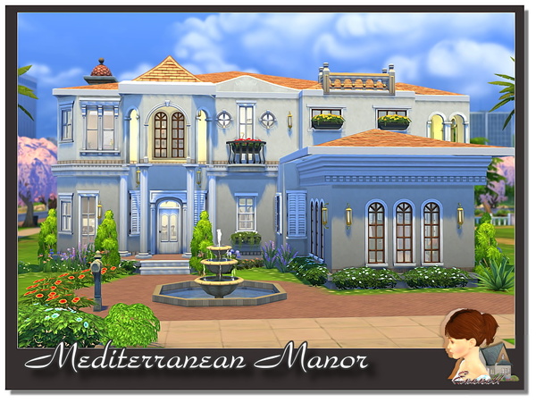 Sims 4 Mediterranean Manor by evanell at TSR