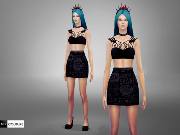 Sims 4 Uprising Two Piece Dress by MissFortune