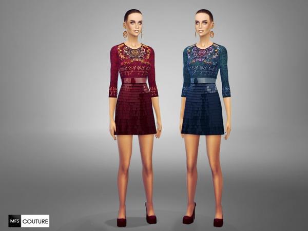 Sims 4 Sicilia Dress by MissFortune at TSR