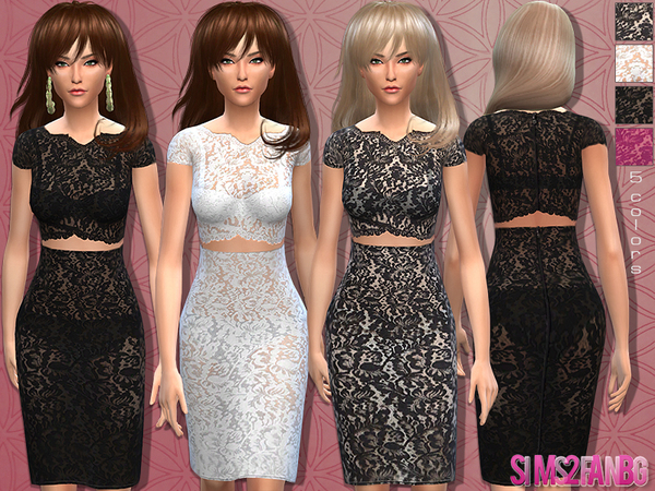Sims 4 Female Lace outfit by sims2fanbg at TSR