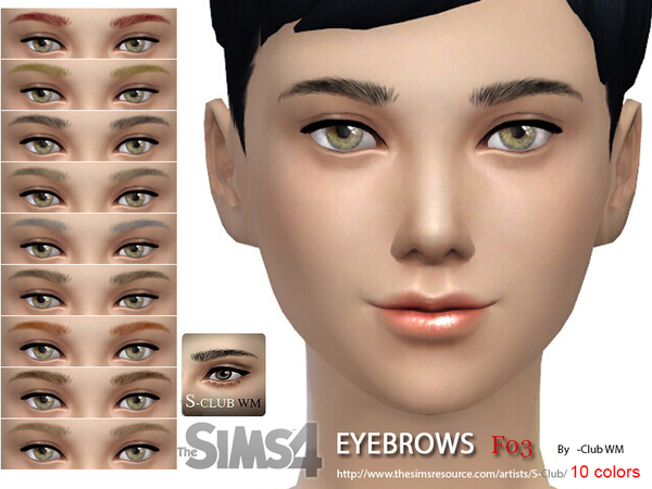 Sims 4 WM Eyebrows F03 by S Club at TSR