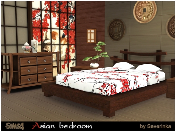 Sims 4 Asian Bedroom by Severinka at TSR