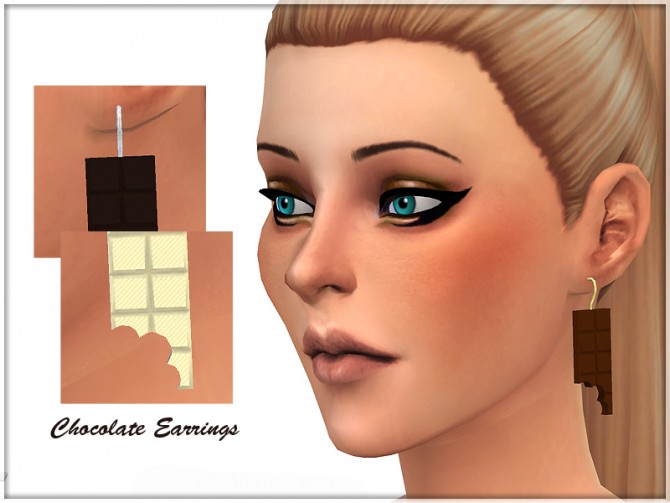 Sims 4 Chocolate Earrings by Yulia Ko at Sims Studio