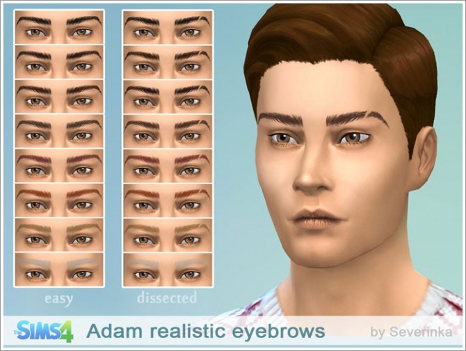 Sims 4 Adam realistic eyebrows at Sims by Severinka