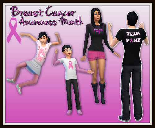 Sims 4 Breast Cancer Awareness Set 2 by ERae013 at Adventures in Geekiness