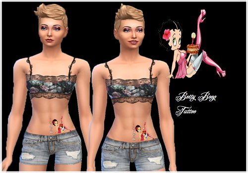 Sims 4 Betty Boop tattoo 2 at Trudie55