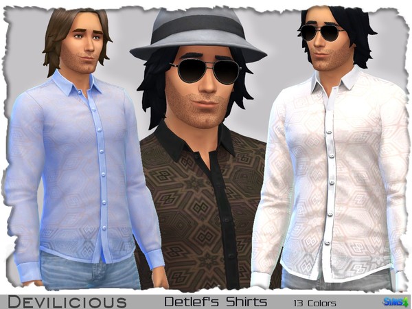 Sims 4 Detlefs Shirts, 13 In 1 by Devilicious at TSR