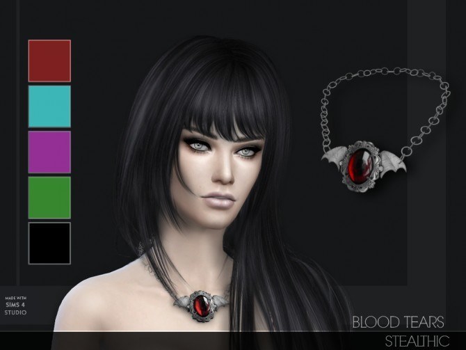 Sims 4 Blood Tears necklace at Stealthic
