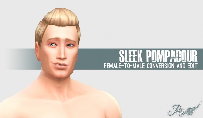Sims 4 Sleek Pompadour F2M Hair Conversion at Simsational Designs