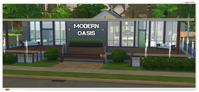 Sims 4 Modern Oasis house by Tacha75 at Simtech Sims4