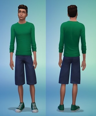 Long Denim Shorts at Sims 4 Dub