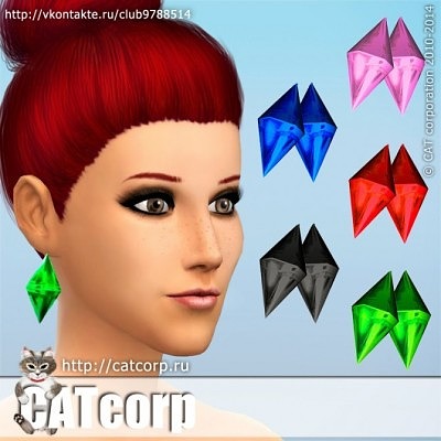 Plumbob earrings 5 colors at CATcorp