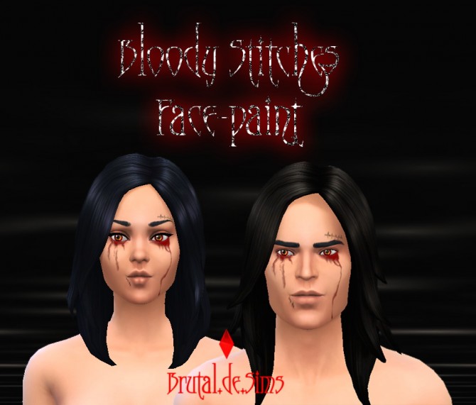 Sims 4 Bloody Stitches Face Paint at Brutal de Sims4