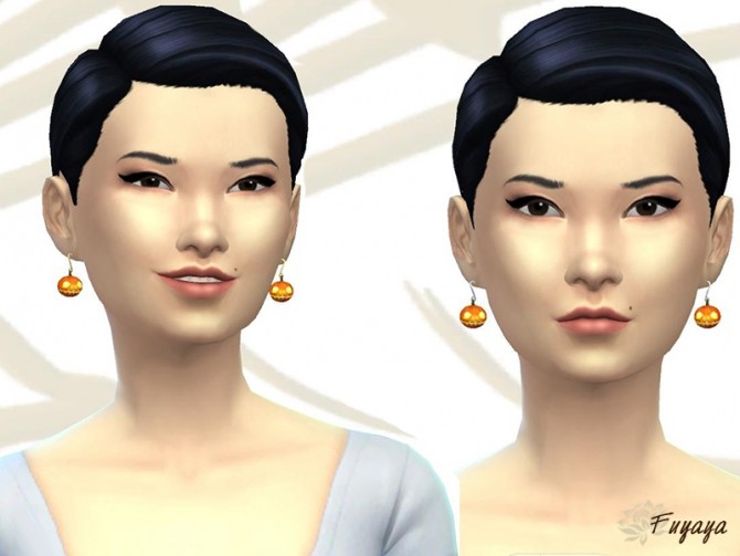 Sims 4 Pumpkin earrings by Fuyaya at Sims Artists