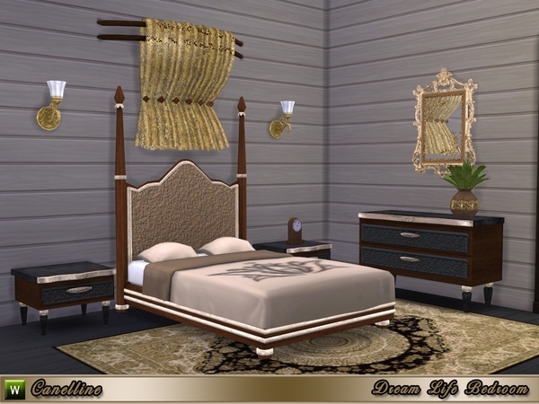 Sims 4 Dream Life Bedroom by Canelline at TSR