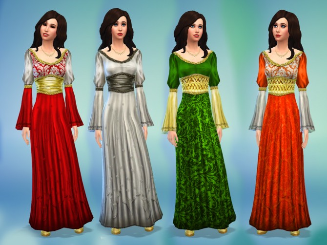 Medieval Times dress by nikova at Mod The Sims » Sims 4 Updates
