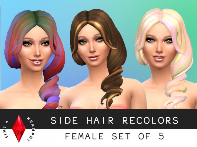Sims 4 Twisted side hair re textures at Sims 4 Krampus