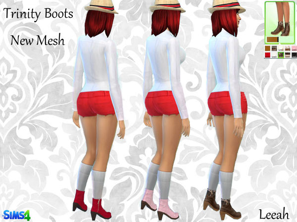 Sims 4 Trinity Boots by leeah at TSR