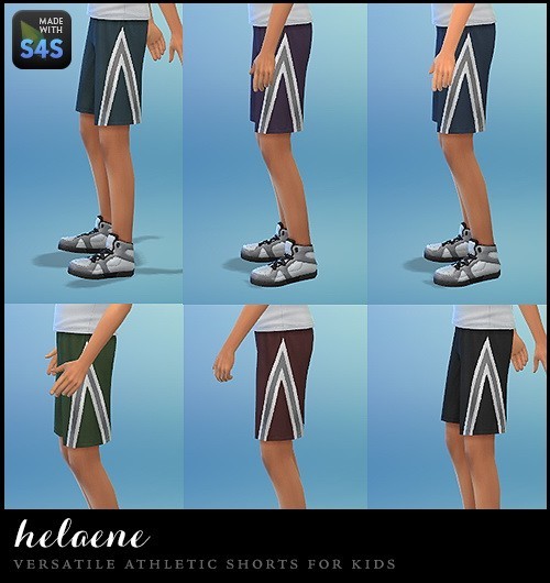 Sims 4 6 realistic colors of athletic shorts for kids at Simhelaene