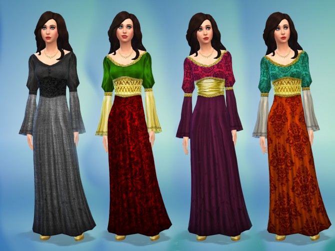 Medieval Times dress by nikova at Mod The Sims » Sims 4 Updates