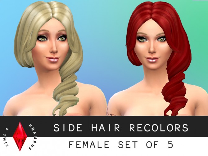 Sims 4 Twisted side hair re textures at Sims 4 Krampus
